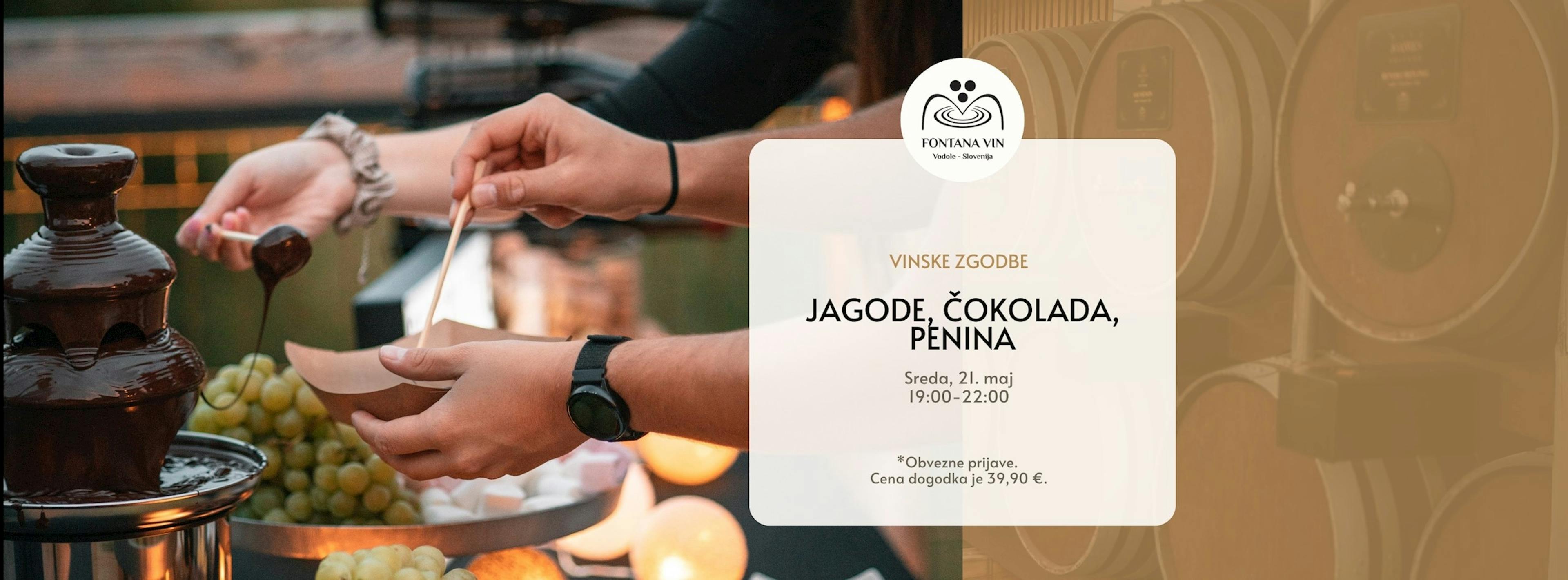 Jagode čokolada in penina